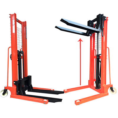Casters Reinforced Manual 1 Ton Straddle Manual Hand Mini Steel Hydraulic Stacker Forklift 1000kg Manual Stacker
